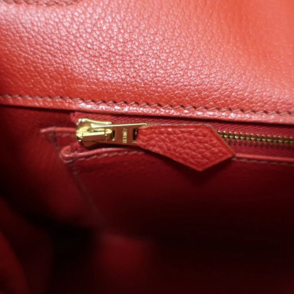 HERMES BIRKIN 35CM ROUGE GARANCE TOGO LEATHER GOLD HARDWARE 2008 - Picture 10 of 14